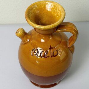 Ceramiche Nicola Fasano Pottery Vinegar Oil Pitcher Stoneware Grottaglie Italy